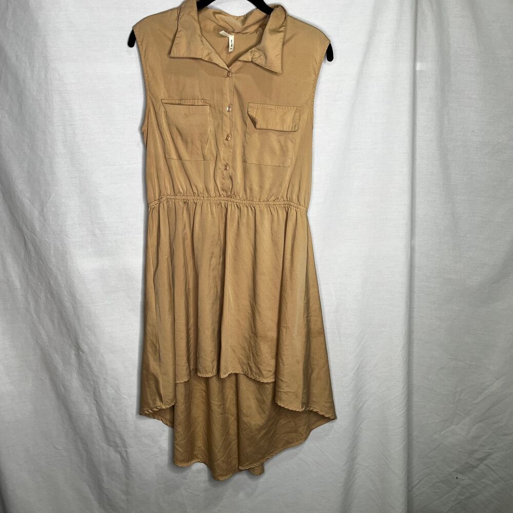 Truth Women's Khaki Sleeveless Hi Low Dress M